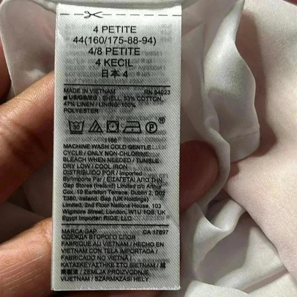 GAP Linen-Cotton Blend Striped Sleeveless Pink Ombre Midi Dress Size 4P - Picture 7 of 7